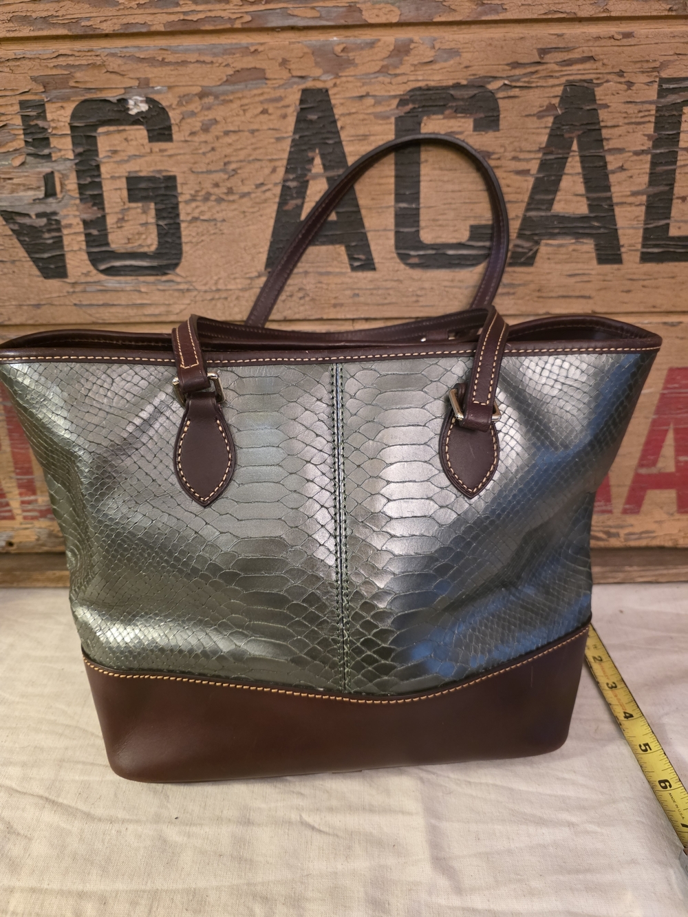 Dooney & Bourke Metallic Python Embossed Tote/Shopper - Picture 4 of 16